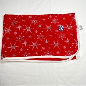 Kickee pants swaddle blanket snowflake print
